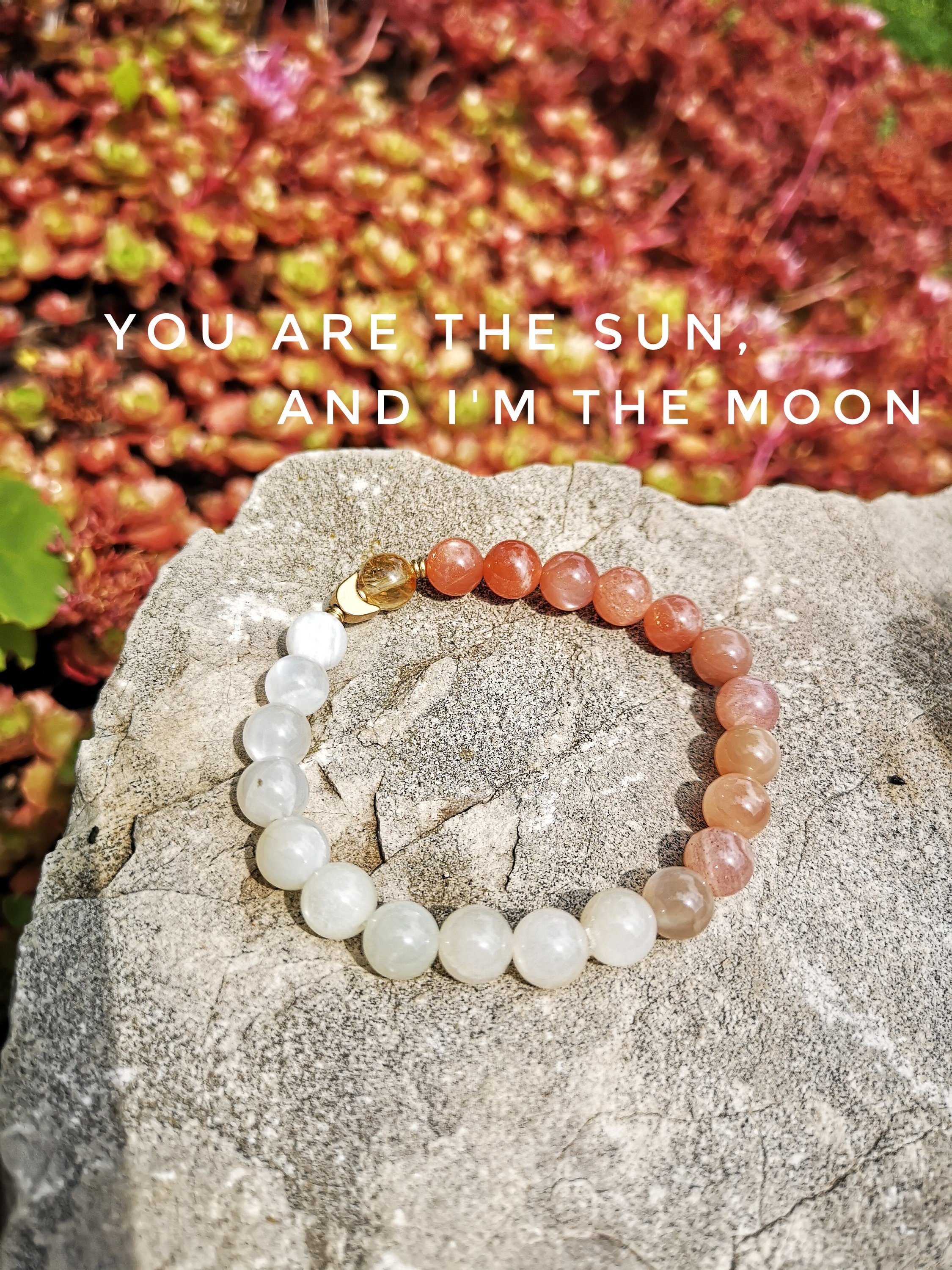 Moonstone Bracelet / SUN & MOON Bracelet/ High Quality Natural