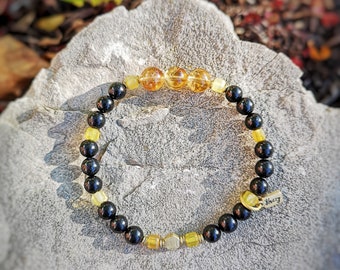 Citrine Shungite Bracelet: Handmade Crystal Therapy Jewelry