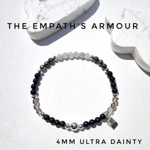 Energy Protection Bracelet / The EMPATH&#39;S ARMOR ultra dainty gem bracelet /  Empath Protection 5G &  EMF Shield / High Vibe Beaded Bracelet