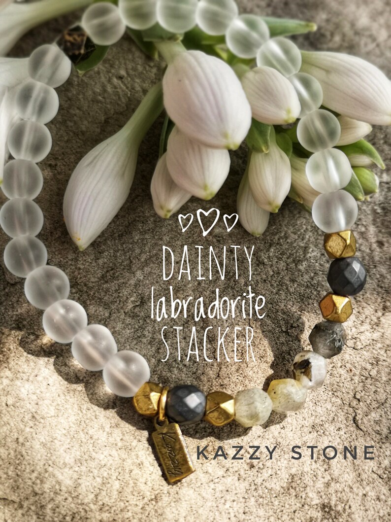 Dainty Labradorite Stacker Gemstone Bracelet Stacking Bracelet