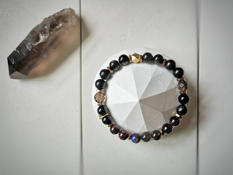 The CLOAK Protection Bracelet / High Quality Crystal Healing Bracelet / High Grade Lustrous Natural Russian Shungite/ EMF Shield image 9