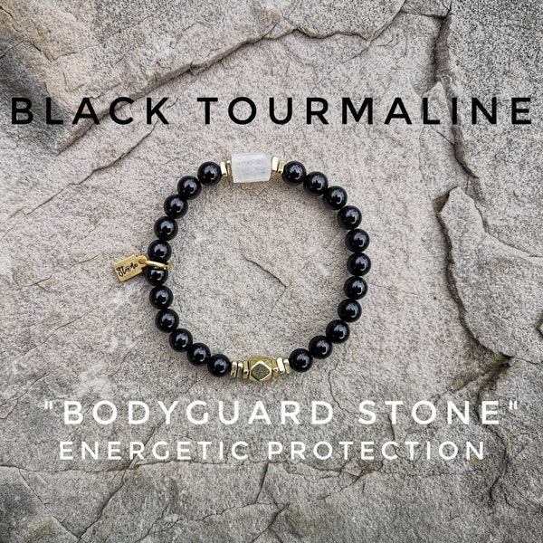 Black Tourmaline Bracelet / Bodyguard Stone / High Quality Crystal Healing Bracelet / Empath Protection 5G &  EMF Shield / High Vibe Gems