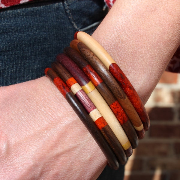 Stackable Wood bracelet, colorful bangle, handmade bangle, wood bracelet, bangle bracelet, bracelet for women, multicolor bracelet