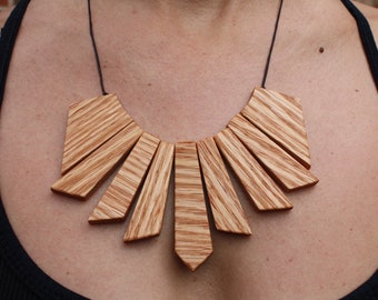 Oak Wood Necklace, Boho Necklace, Oak Necklace, Necklace for Women