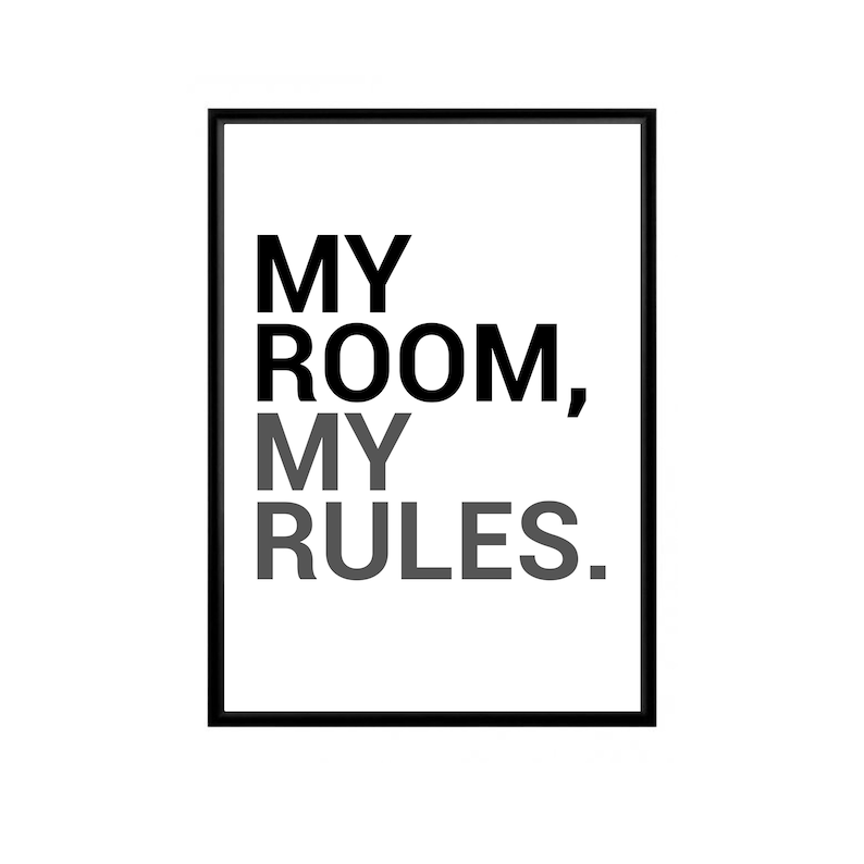 My Room My Rules Bedroom Print Print Poster Wall Art Home Etsy