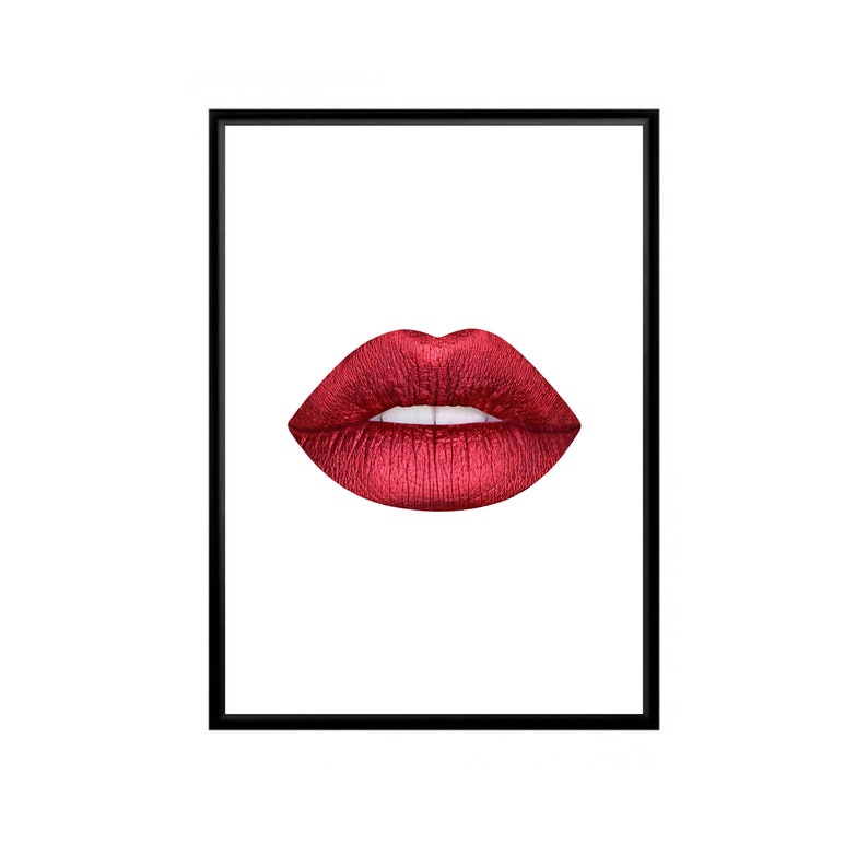 Red Lips Print Kiss Print Lip Print Lipstick Print Print Etsy