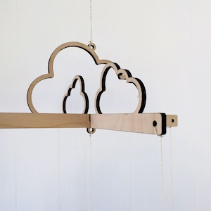 Cloud Baby Mobile Hanger for the Nursery, Eco-Friendly DIY Woodland Mobile Frame