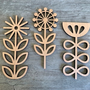 Scandinavian folk art flowers, woodland nursery decor, wooden Swedish folk art, unique baby gift