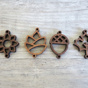 Acorn, pinecone, flower and leaf for DIY mobile, eco friendly forest friends ornament, woodland baby mobile parts