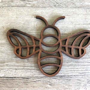 Roma the Bee Woodland Nursery Decor, Wooden Bumblebee Wall Art, Eco-Friendly Unique Baby Gift