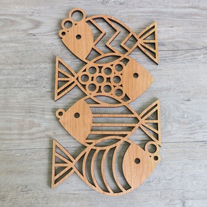 Scandinavian folk art fish, hygge nursery decor, wooden Swedish folk art, unique baby gift