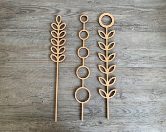 Skinny Scandinavian folk art flowers, woodland nursery decor, wooden Swedish folk art, unique baby gift