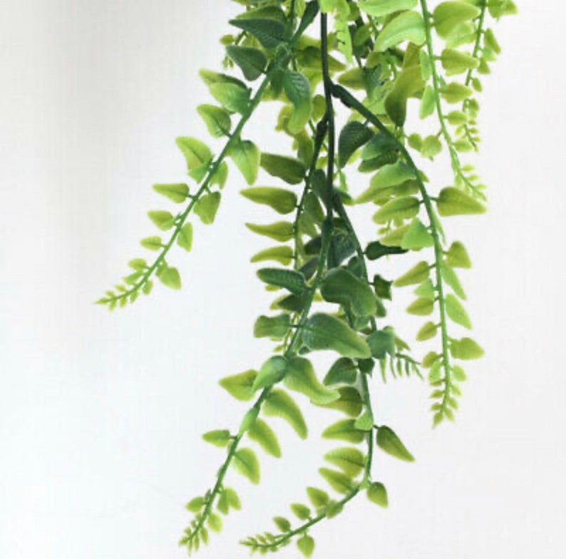 Artificial Hanging Plants Fake Fern Plastic Trailing Foliage Etsy