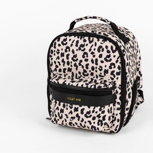 Womens leopard print camera bag, stylish camera backpack for women, leopard print