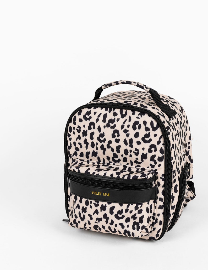 Womens leopard print camera bag, stylish camera backpack for women, leopard print