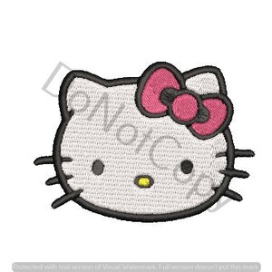 Kitty Cat Pink Bow  ~  Cat Fun Cartoon  ~  Machine Embroidery Design File