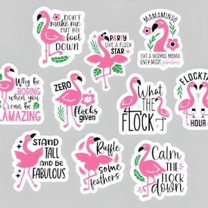 10 Sassy Flamingo Sarcastic Quote Stickers Bundle Sarcasm Snarky Funny Sticker Pack  Scrapbooking Tumbler Laptop - Easter stuffer