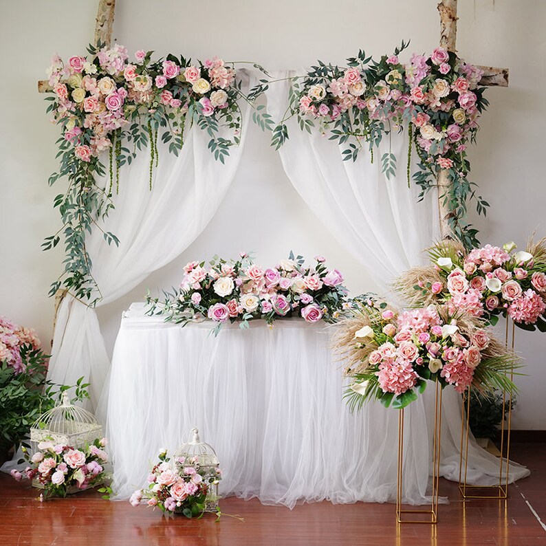 Wedding floral decor artificial silk fake flowers swag arch Etsy