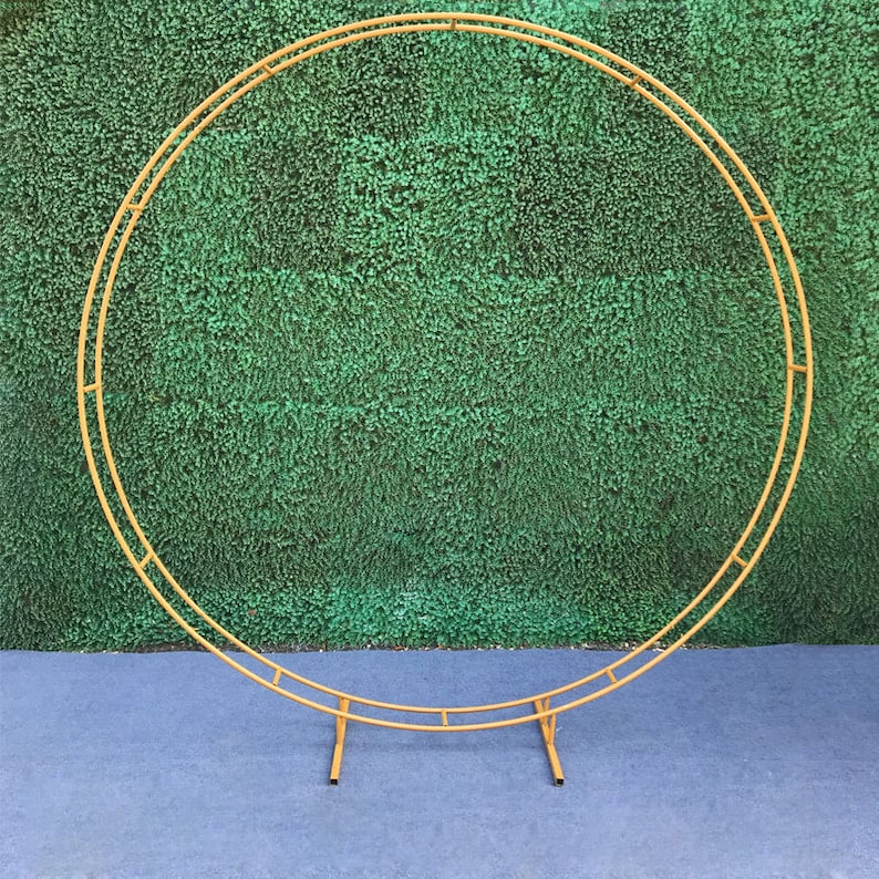 Double Round Backdrop Wreath Stand Metal Flower Arch Etsy