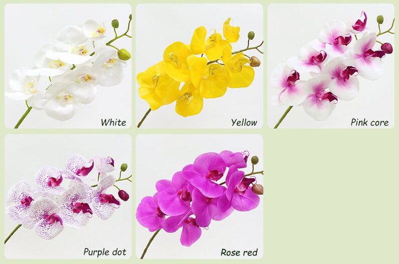 3pcslot,Artificial Flowers Orchid Real Touch Artificial Butterfly Orchid Latex Phalaenopsis for Wedding home Festival decorations