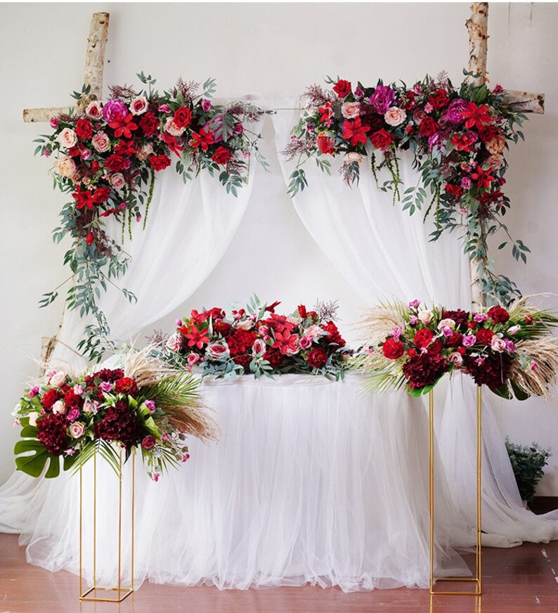Wedding Arch Artificial Silk Fake Flowers Swag Decorative Etsy