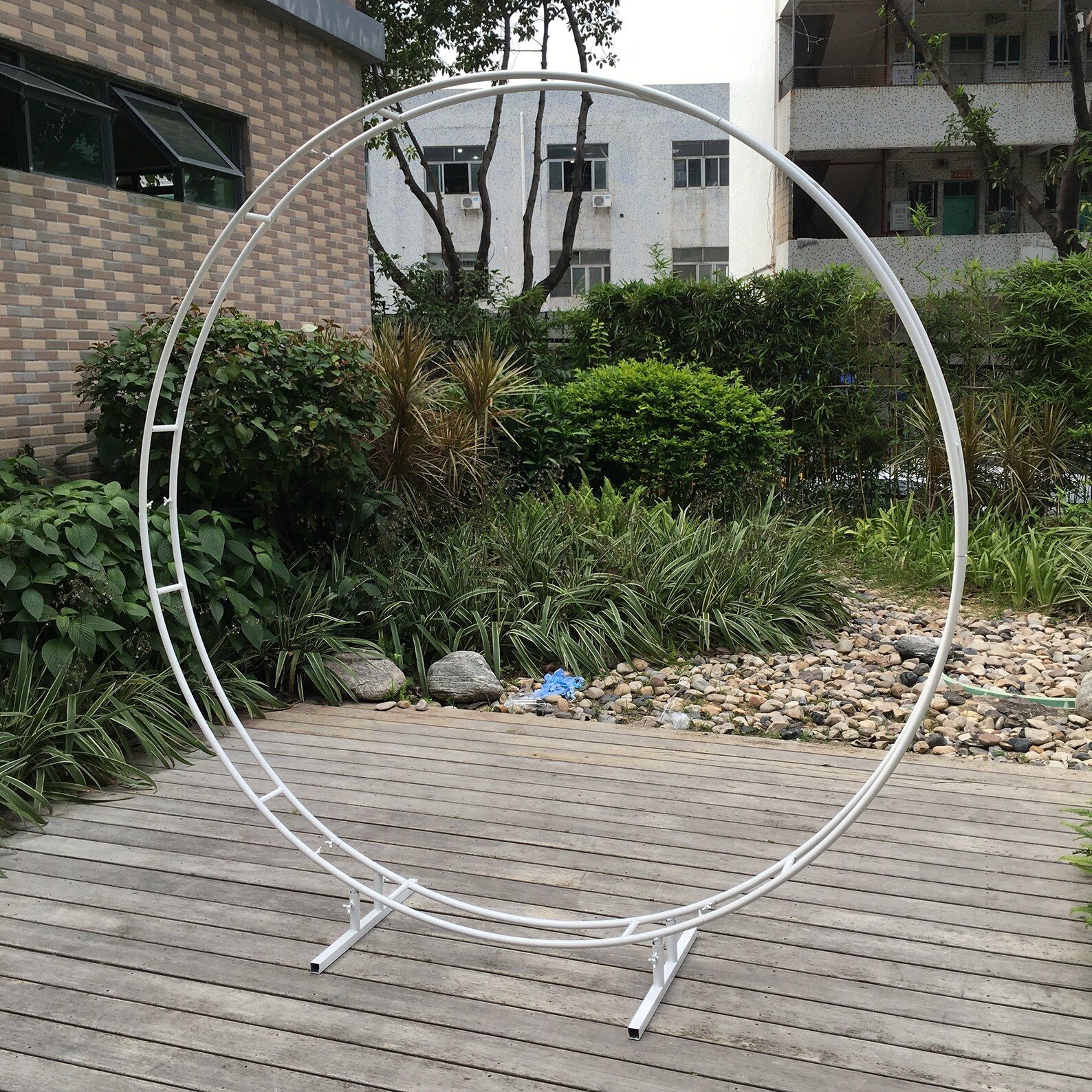 Double Round Backdrop Wreath Stand Metal Flower Arch Etsy