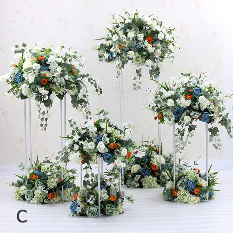 Wedding centerpieces artificial flowers with stands for table Etsy