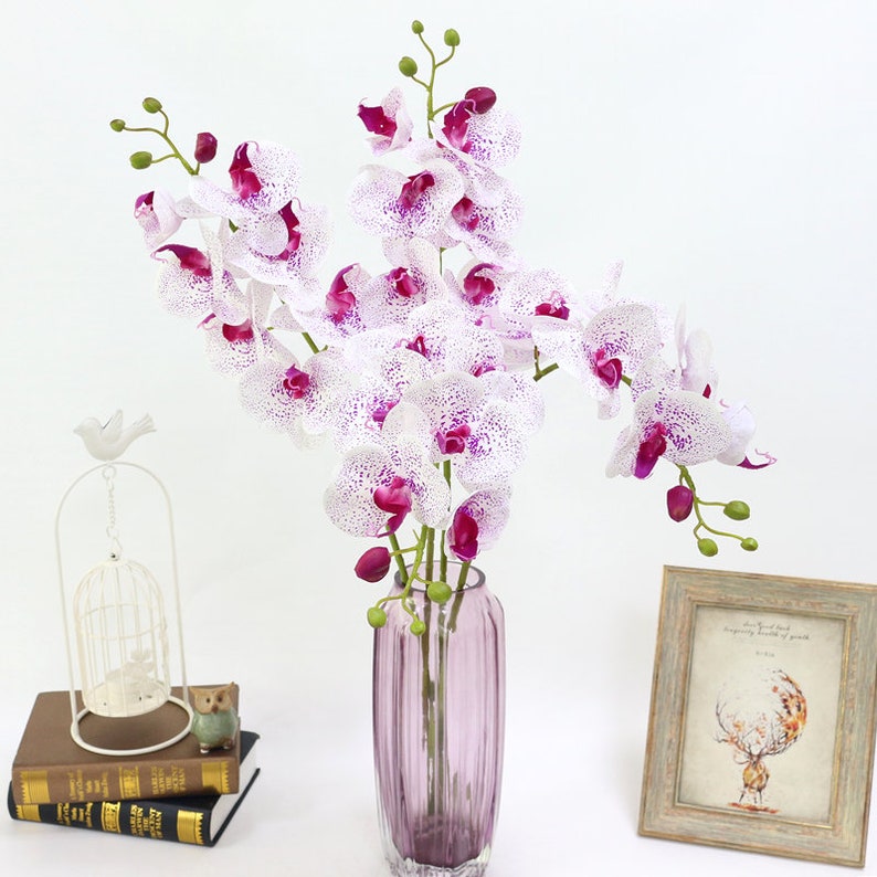 3pcslot,Artificial Flowers Orchid Real Touch Artificial Butterfly Orchid Latex Phalaenopsis for Wedding home Festival decorations