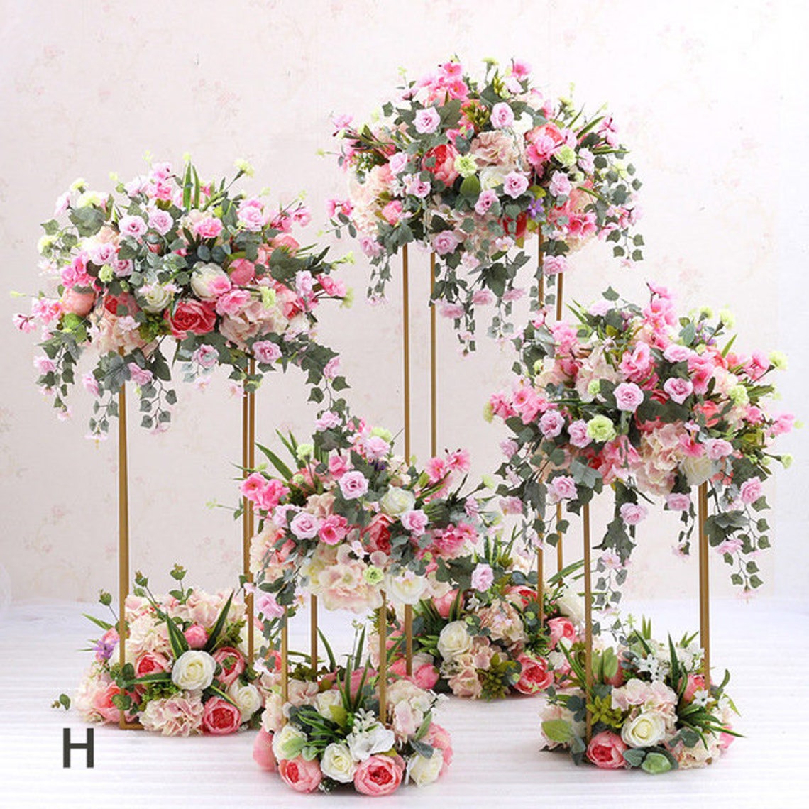 Wedding centerpieces artificial flowers with stands for table Etsy