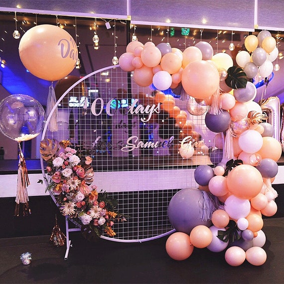 Circle Mesh Wedding Arch Backdrop Stand Round Grid Flower Etsy