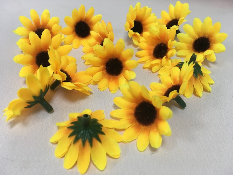 200pcs/lot 4 cm Artificial Silk Mini Sunflower Flowers Head Etsy