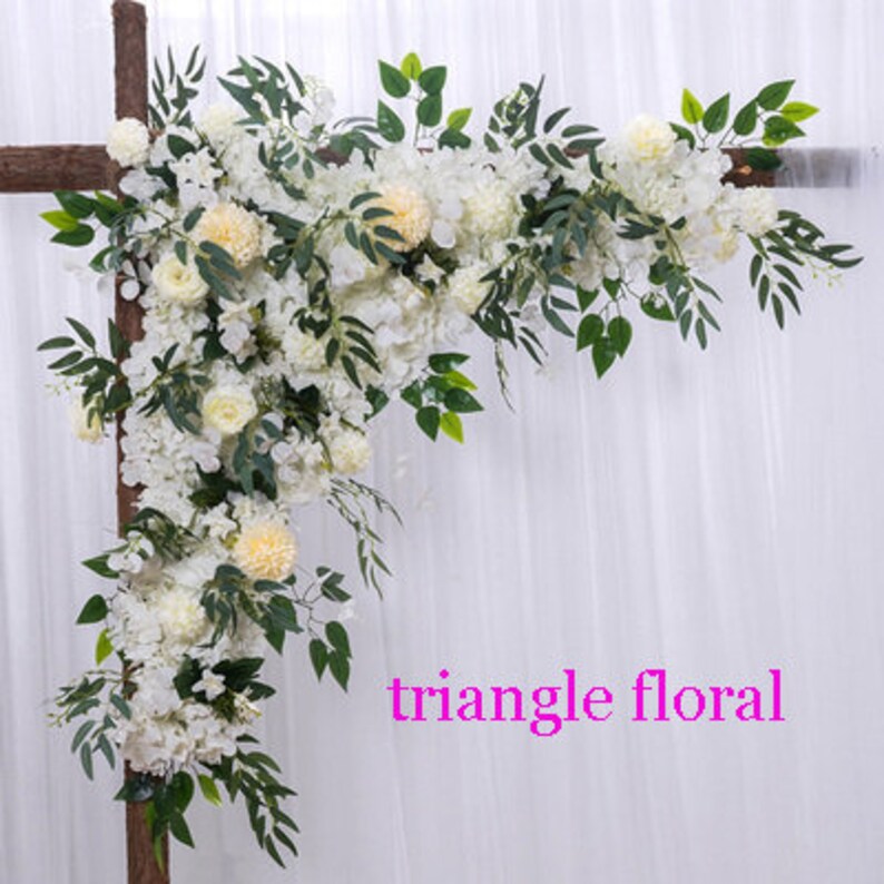 White Wedding Corner Swag Artificial Flower Arrangement Corner Etsy