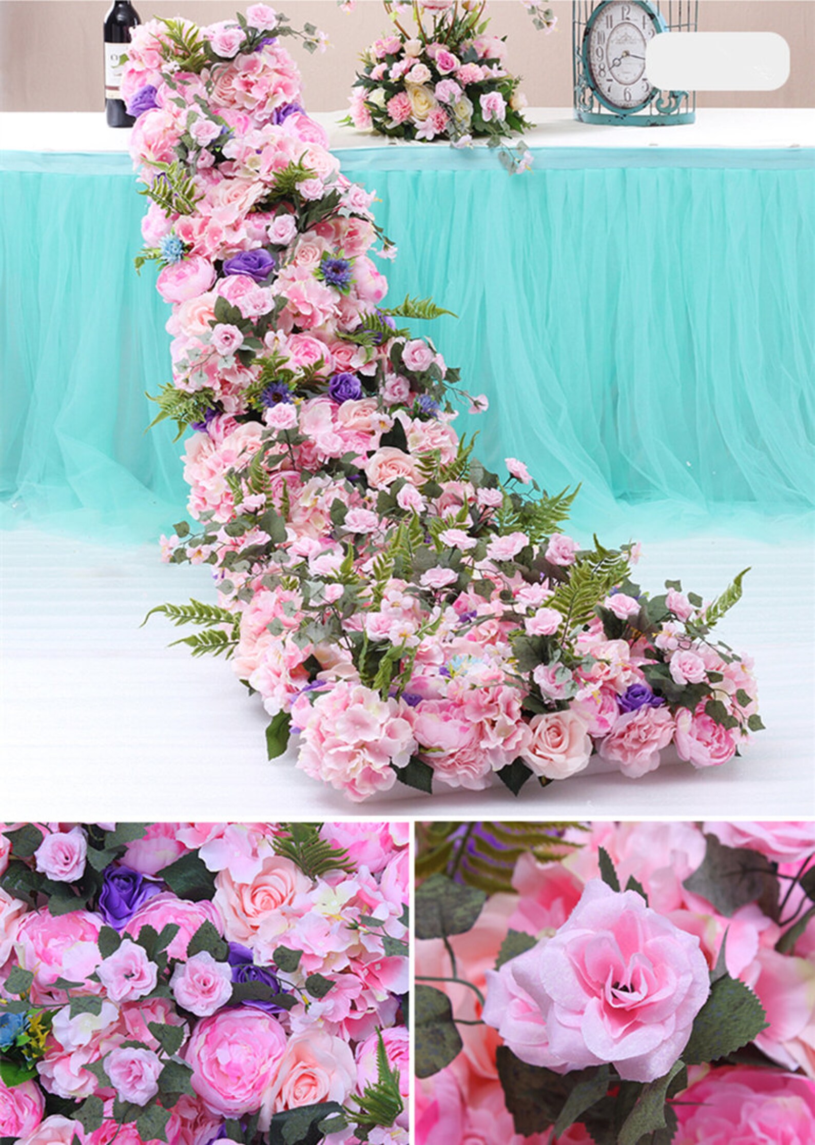 Artificial Wedding Flowers Row Trailing Floral Set Silk Flower Etsy