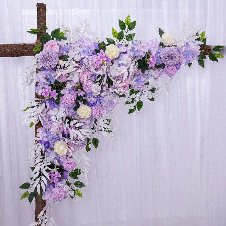 Purple Wedding corner swag wedding arch flower swag tie back Etsy
