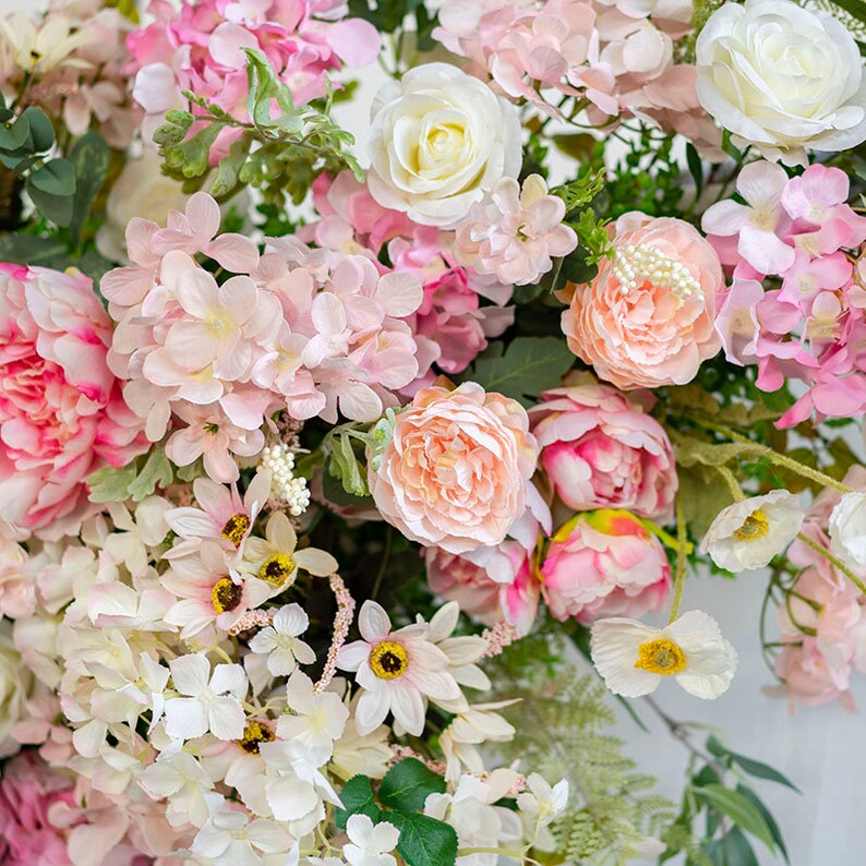 Wedding floral decor corner swag Flowers swag Wedding party Etsy