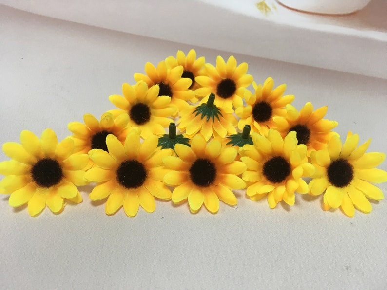 200pcs/lot 4 cm Artificial Silk Mini Sunflower Flowers Head Etsy