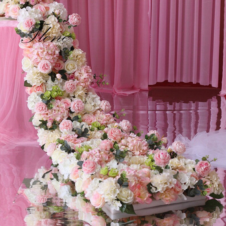 Artificial Wedding Flowers Row Trailing Floral Set Silk Flower Etsy