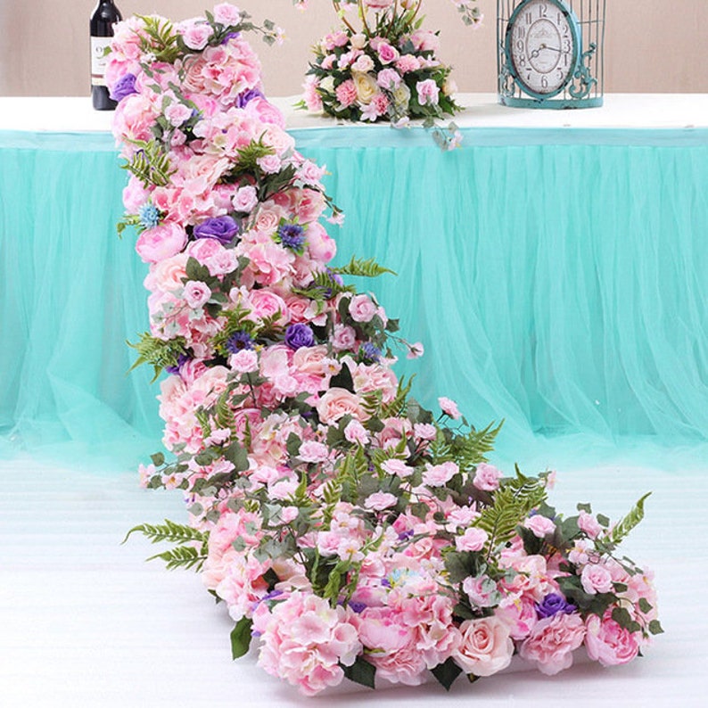 Artificial Wedding Flowers Row Trailing Floral Set Silk Flower Etsy