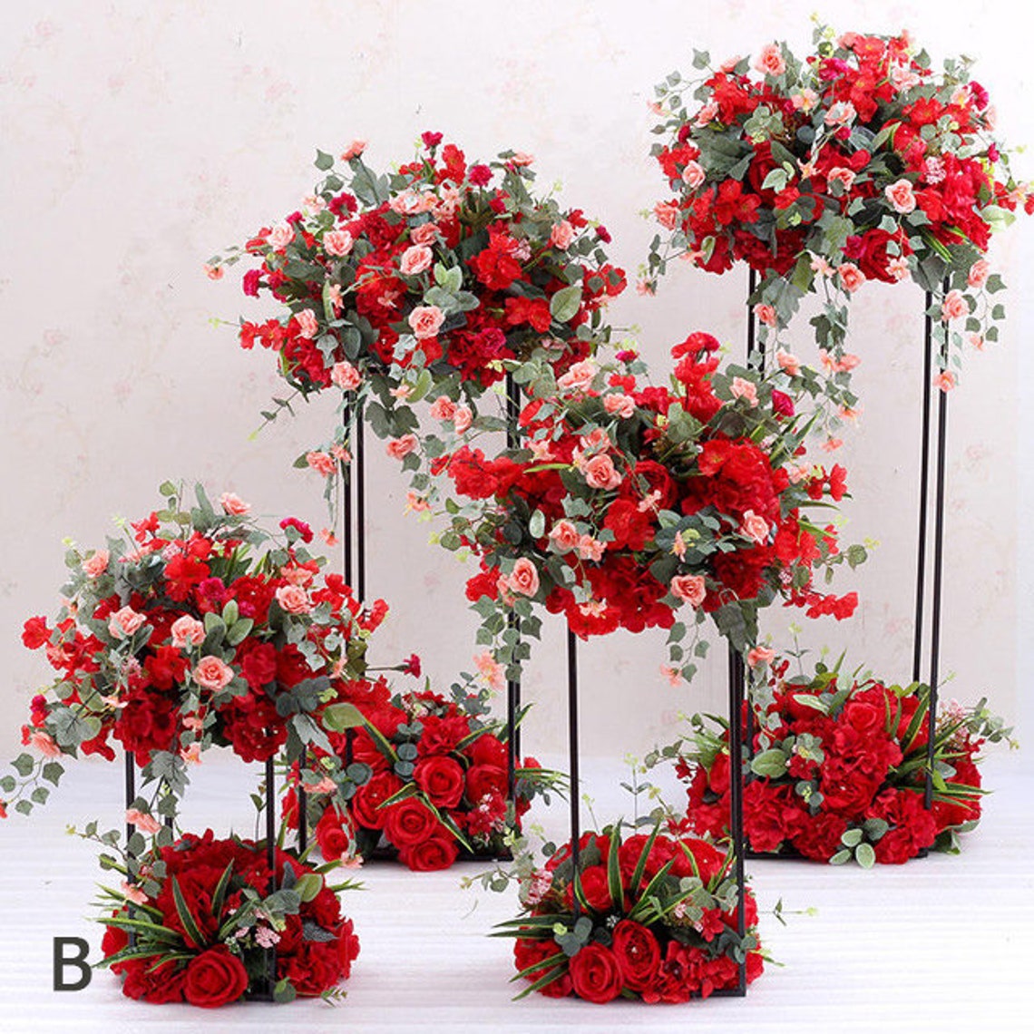 Wedding centerpieces artificial flowers with stands for table Etsy