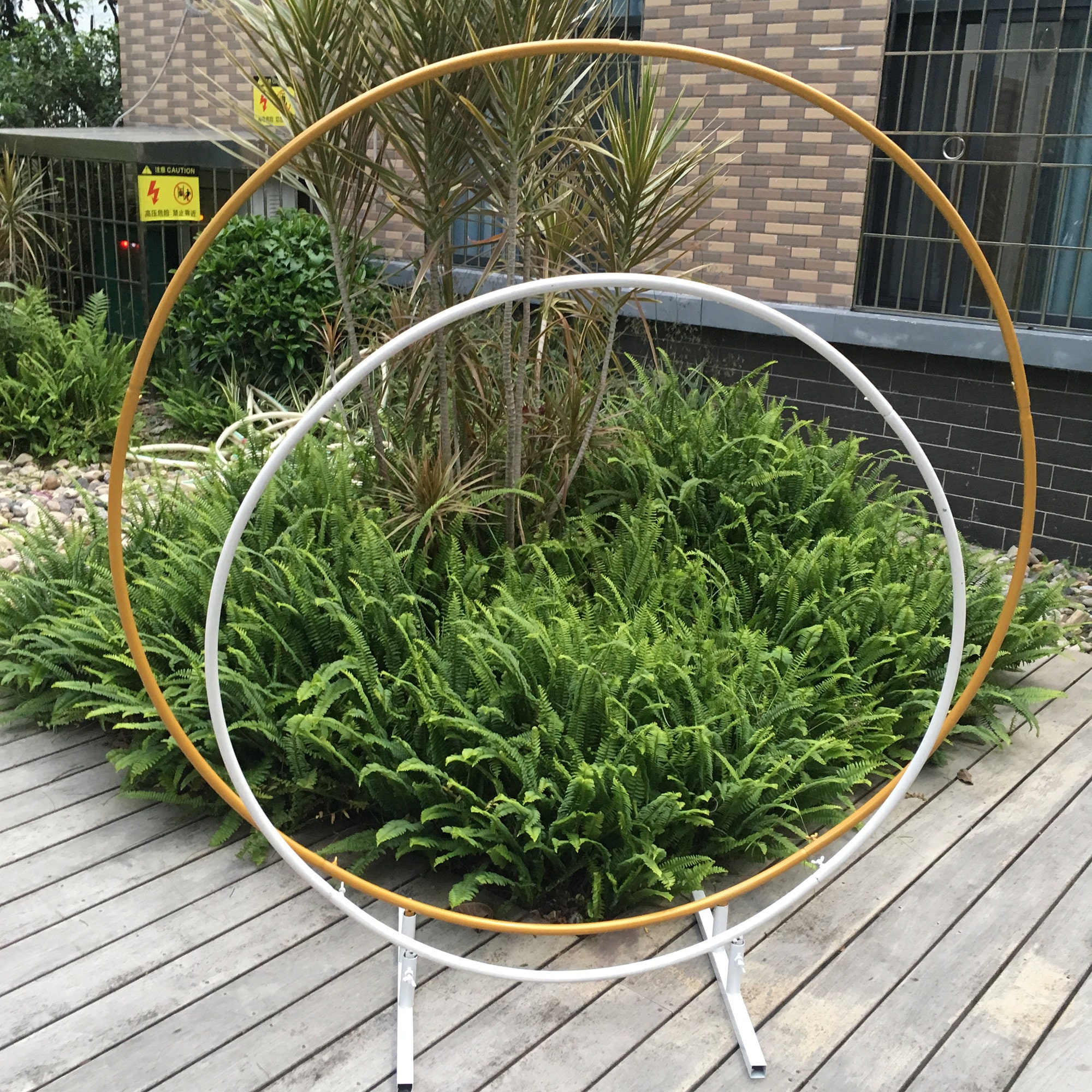 Circle wedding arch round metal hoop arch double flower arch Etsy