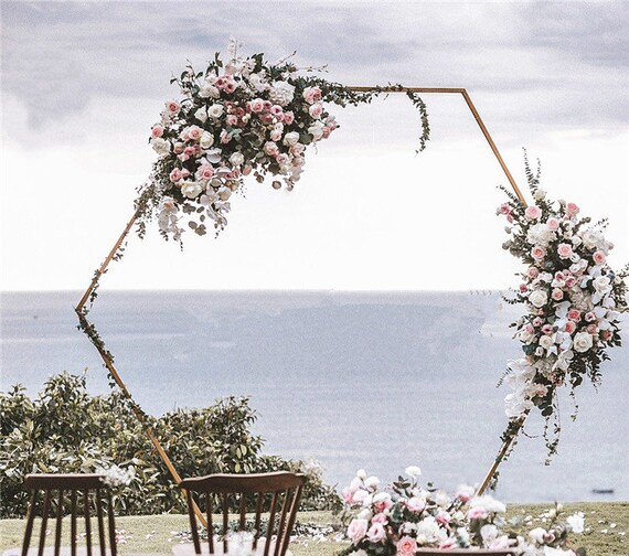 Metal Hexagon Wedding Arch Baby Shower Party Backdrop Stand Etsy