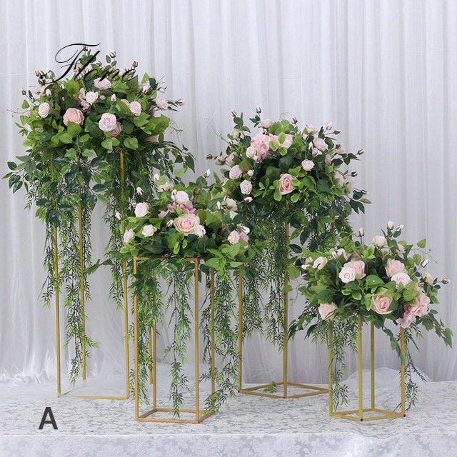 Wedding centerpieces artificial flowers with stands for