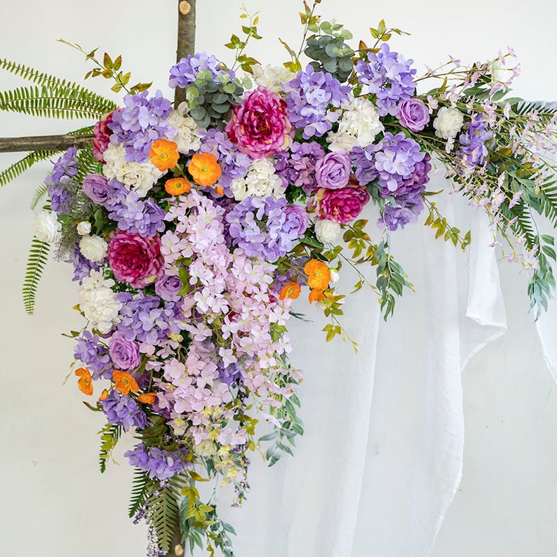 Wedding floral decor corner swag Flowers swag Wedding party Etsy