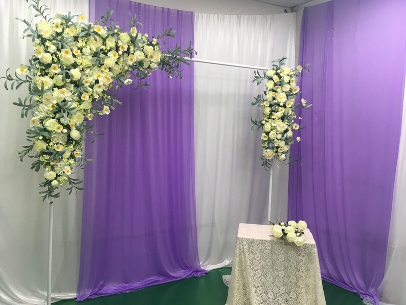 White Wedding Arch Swag Corner swag Artificial fake flowers Etsy
