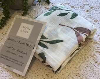 Wrap cotton muslin swaddle - vintage flower