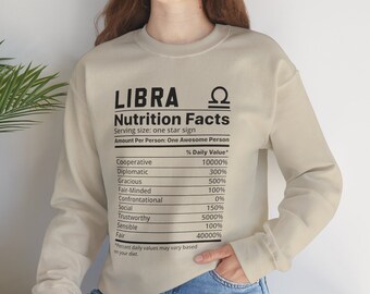 Libra Unisex Heavy Blend™ Crewneck Sweatshirt - Sweatshirt Zodiac Sign, Libra , Horoscope Sweatshirt, Birthday gift , Birthday Sweatshirt