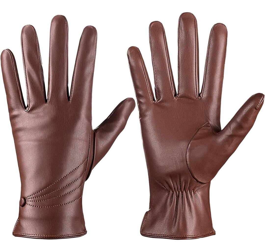 Winter Leahter Gloves for Women, Warm Touchscreen Driving Texting