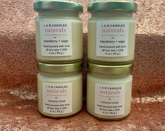 4oz set of 4 soy candles