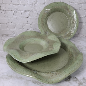 Handmade Pasta Bowl Set, Handmade Salad Bowl, Ceramic Pasta Bowl, Ceramic Salad Bowl, Handemade Dinnerware, Large plate Salad plate