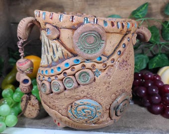 Grande fioriera in ceramica fatta a mano, fioriera in ceramica a strati, grande fioriera, vaso in ceramica, fioriera a strati realizzata a lastre, articoli da regalo, vaso